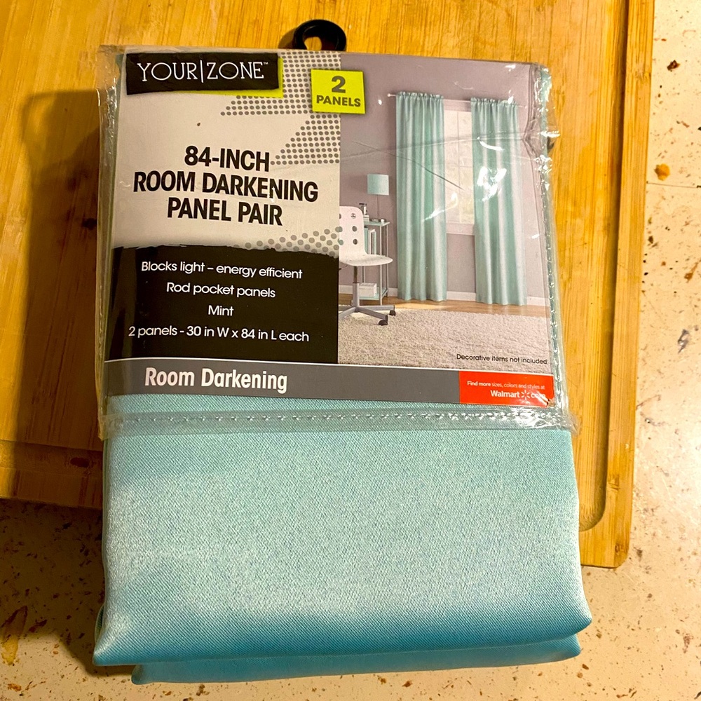 Brand New Pair of Room Darkening Curtains